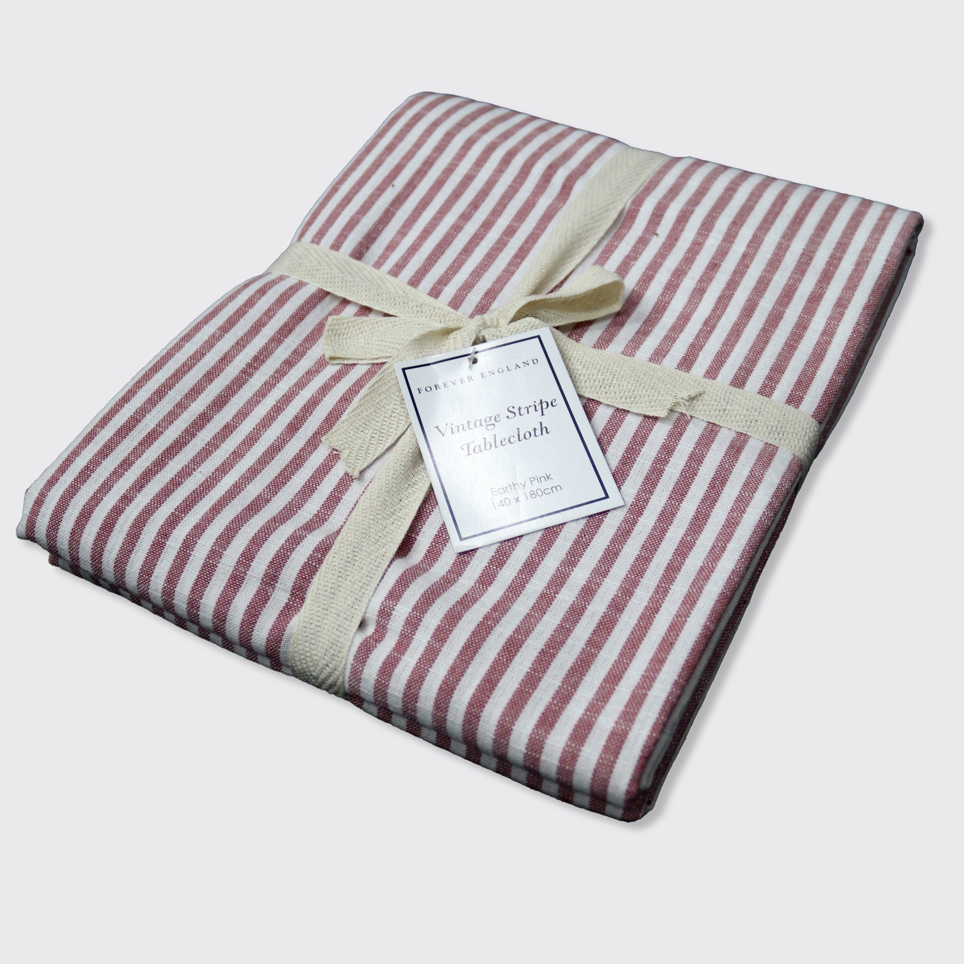 Vintage Stripe Tablecloth - Earthy Pink - 140 x 180cm - Forever England
