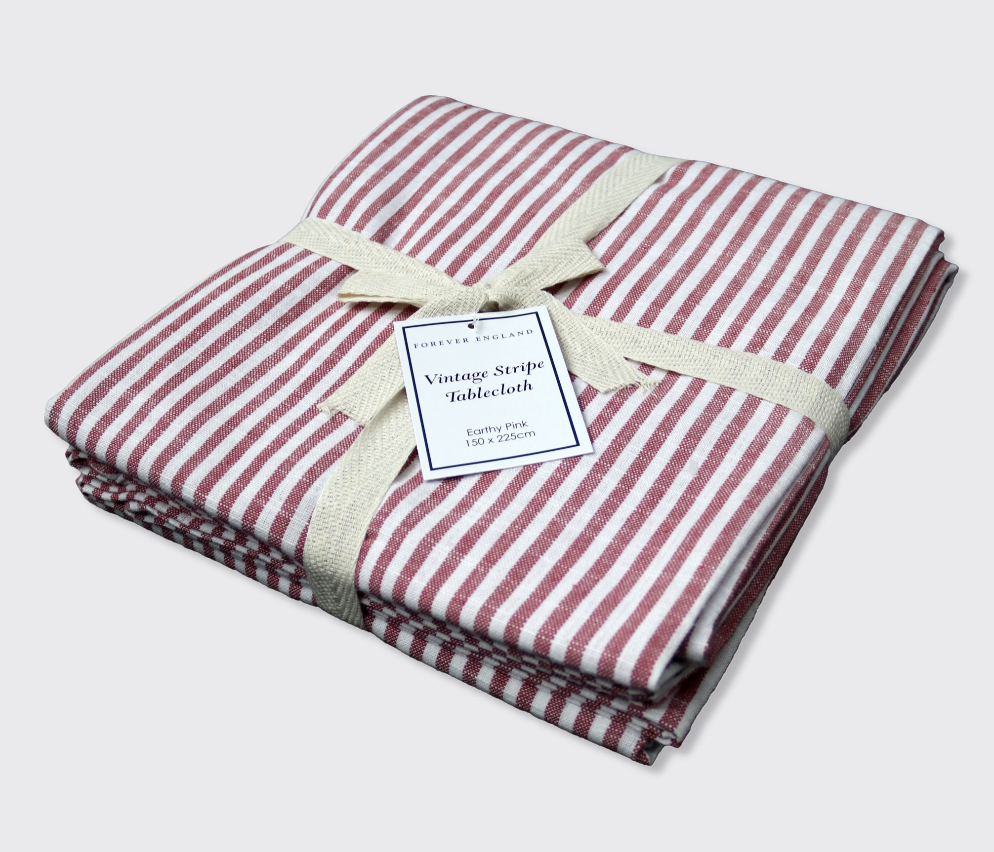 Vintage Stripe Tablecloth - Earthy Pink - 150 x 225cm - Forever England