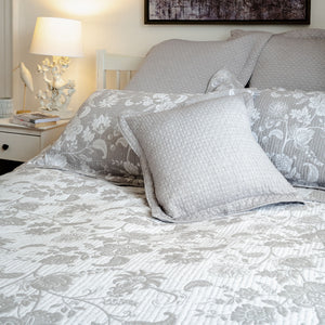 Willow Grey Jacquard Bedspread - Forever England