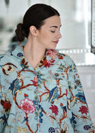 Blue Exotic Flower Print Ladies Pyjamas - Forever England