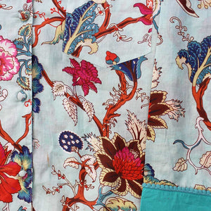 Blue Exotic Flower Print Ladies Pyjamas - Forever England