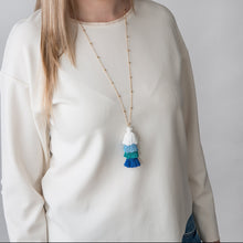 Load image into Gallery viewer, Blue Tassle Necklace - Forever England