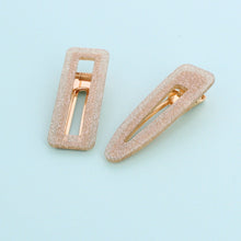 Load image into Gallery viewer, Champagne Glitter Set of 2 Hair Clips - Forever England
