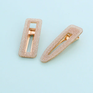 Champagne Glitter Set of 2 Hair Clips - Forever England