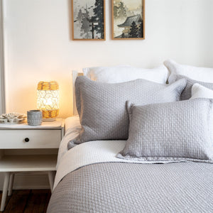 Charmouth Grey White Bedspread - Forever England