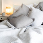 Charmouth Grey White Continental Pillowsham - Forever England