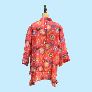 Chloe Button Shirt- Fuchsia- S/M (Small /Medium) - Forever England