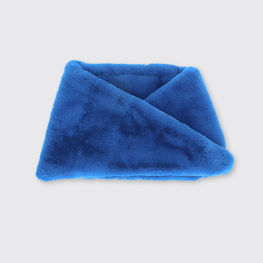 Chunky Faux Fur Snood Lapis Blue - Forever England