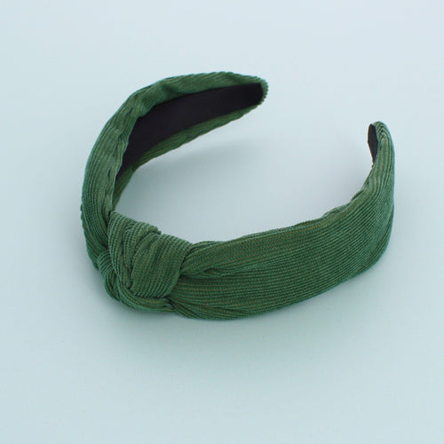 Cord Knotted Headband Bottle Green - Forever England