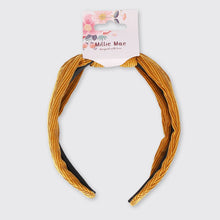 Load image into Gallery viewer, Cord Knotted Headband Ochre - Forever England