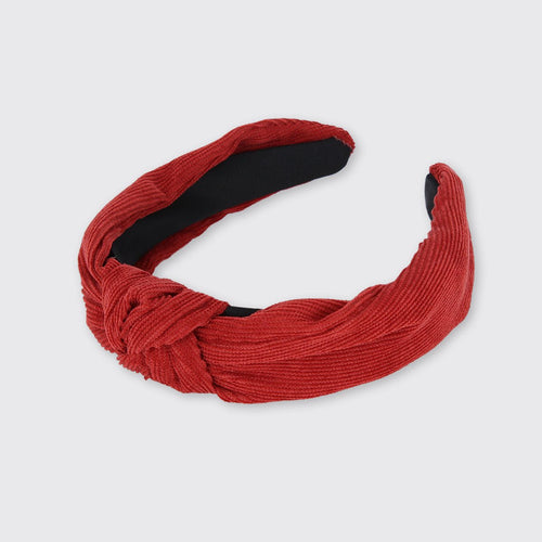 Cord Knotted Headband Red - Forever England
