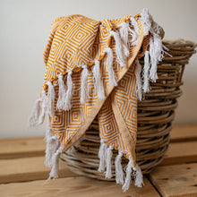 Load image into Gallery viewer, Diamond Woven Throw Ochre - Forever England