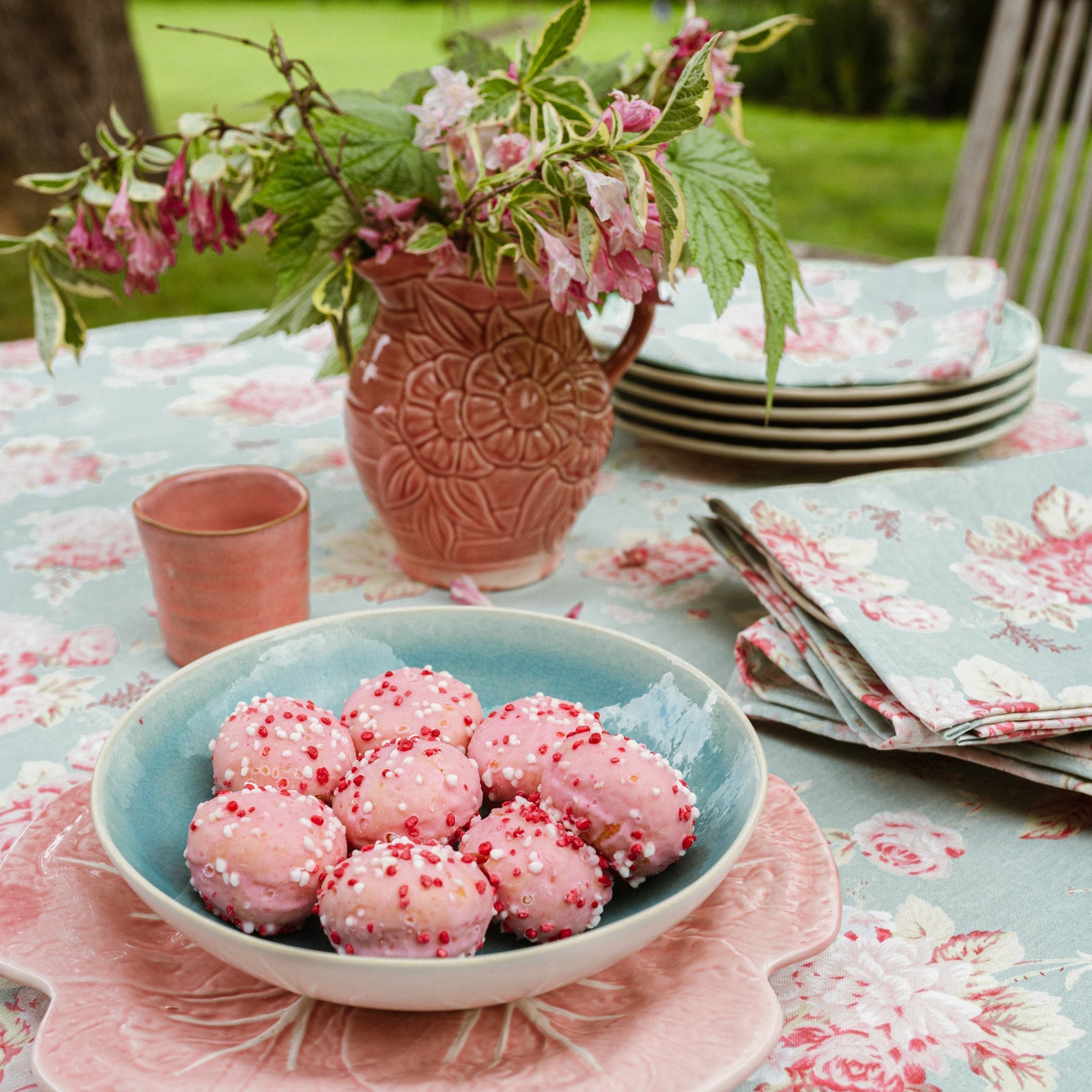 Elisa Duck Egg Tablecloth Range - Forever England