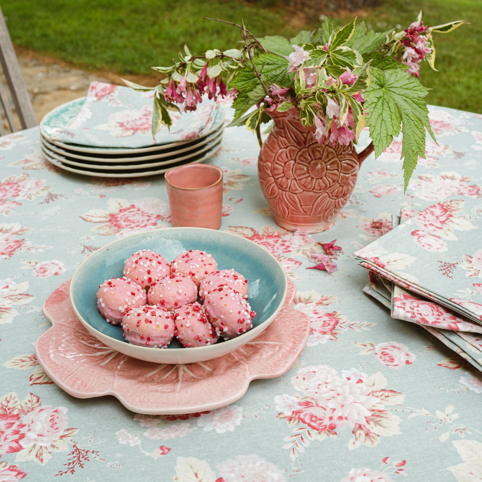 Elisa Duck Egg Tablecloth Range - Forever England