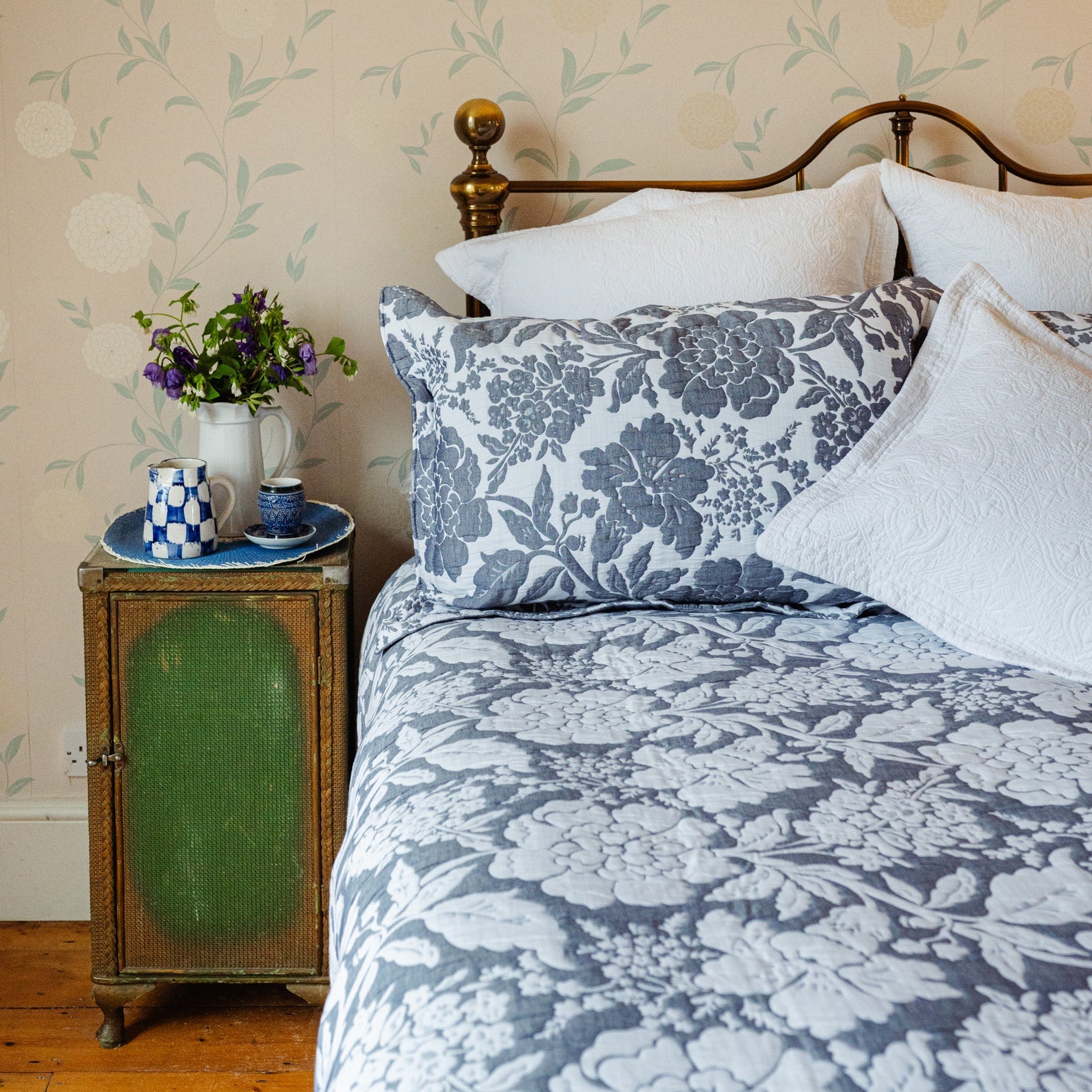 Ellie Blue Bedspread - Forever England