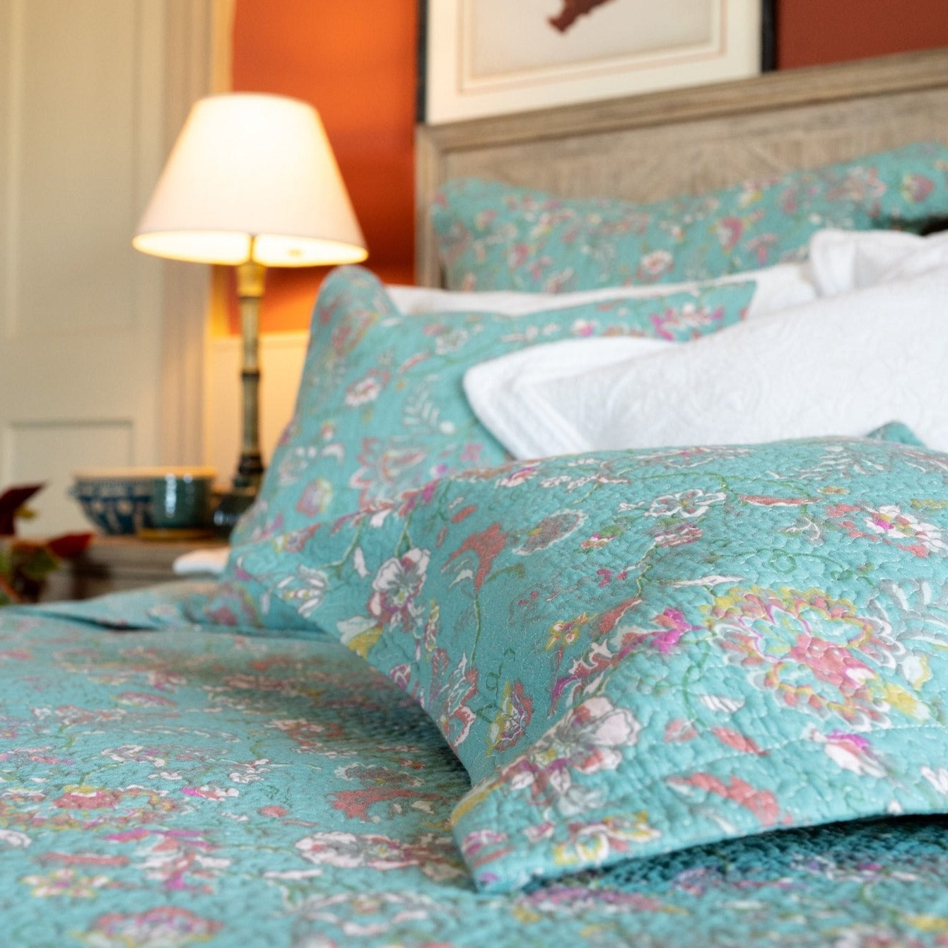 Eloise Duck Egg Bedspread - Forever England