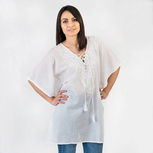 Eloise Hand Embroidered Tunic One Size - Forever England