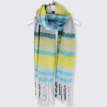 Load image into Gallery viewer, Esme Blanket Scarf- Cloud Grey/Yellow - Forever England
