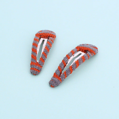 Fabric Set of 2 Hair Clips Rust - Forever England