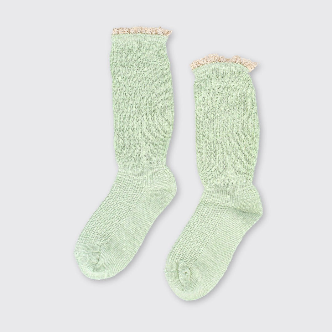 Fine Knit Mint Socks - Forever England