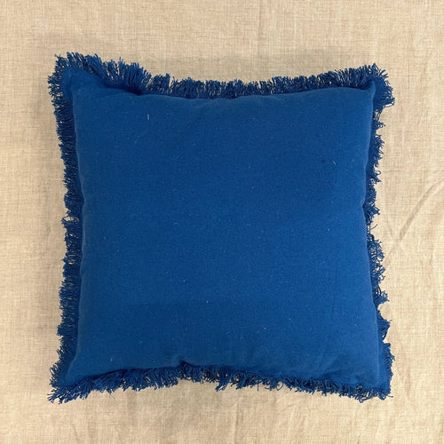 Frayed Edge Cushion Cover Stone Blue - Forever England