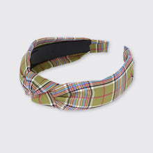 Load image into Gallery viewer, Gingham Knotted Headband Green - Forever England
