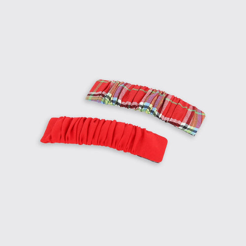 Gingham Set of 2 Hair Clips Red - Forever England