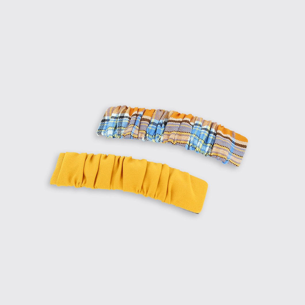 Gingham Set of 2 Hair Clips Rust - Forever England