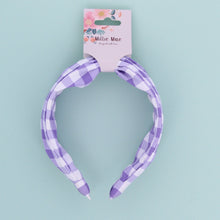 Load image into Gallery viewer, Gingham Wide Headband- Purple - Forever England