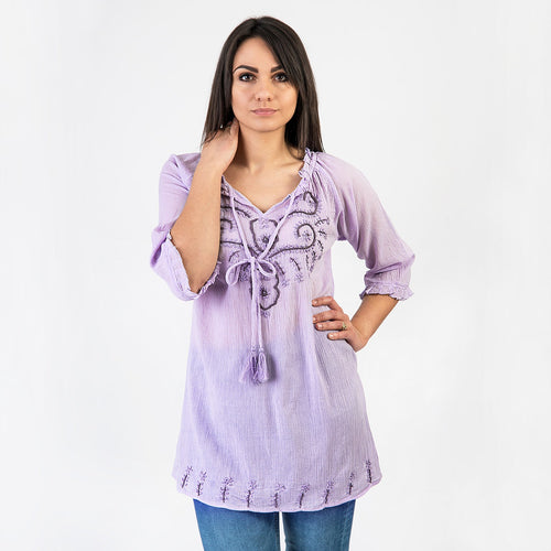 Ginny Hand Embroidered Tunic One Size - Forever England