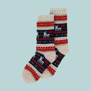 Girls Christmas Reindeer Socks - Forever England