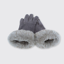 Load image into Gallery viewer, Gracie Gloves with Fur Edge Grey - Forever England