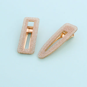 Champagne Glitter Set of 2 Hair Clips