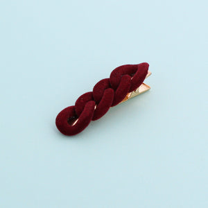 Chain Hair Clip Aubergine