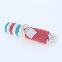 Load image into Gallery viewer, Hammam Striped Towel /Throw -Red/Green - Forever England