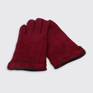 Hector Faux Suede Touch Screen Glove Burgundy - Forever England