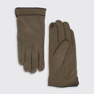 Hector Faux Suede Touch Screen Glove Green - Forever England