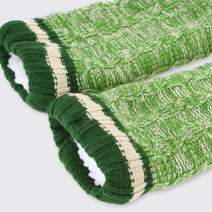 Men's Cable Knit Slipper Socks Moss Green Forever England
