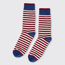 Load image into Gallery viewer, Hector Men&#39;s Stripe Socks- Royal Blue/Red - Forever England