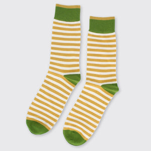 Hector Men's Stripe Socks- Sage/Ochre - Forever England