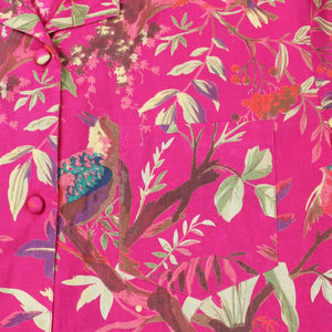 Hot Pink Bird Print Ladies Pyjamas - Forever England