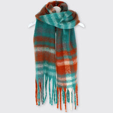Load image into Gallery viewer, Isla Blanket Scarf-Teal Green/Rust - Forever England