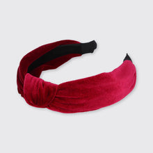 Load image into Gallery viewer, Knotted Velvet Headband Burgundy - Forever England