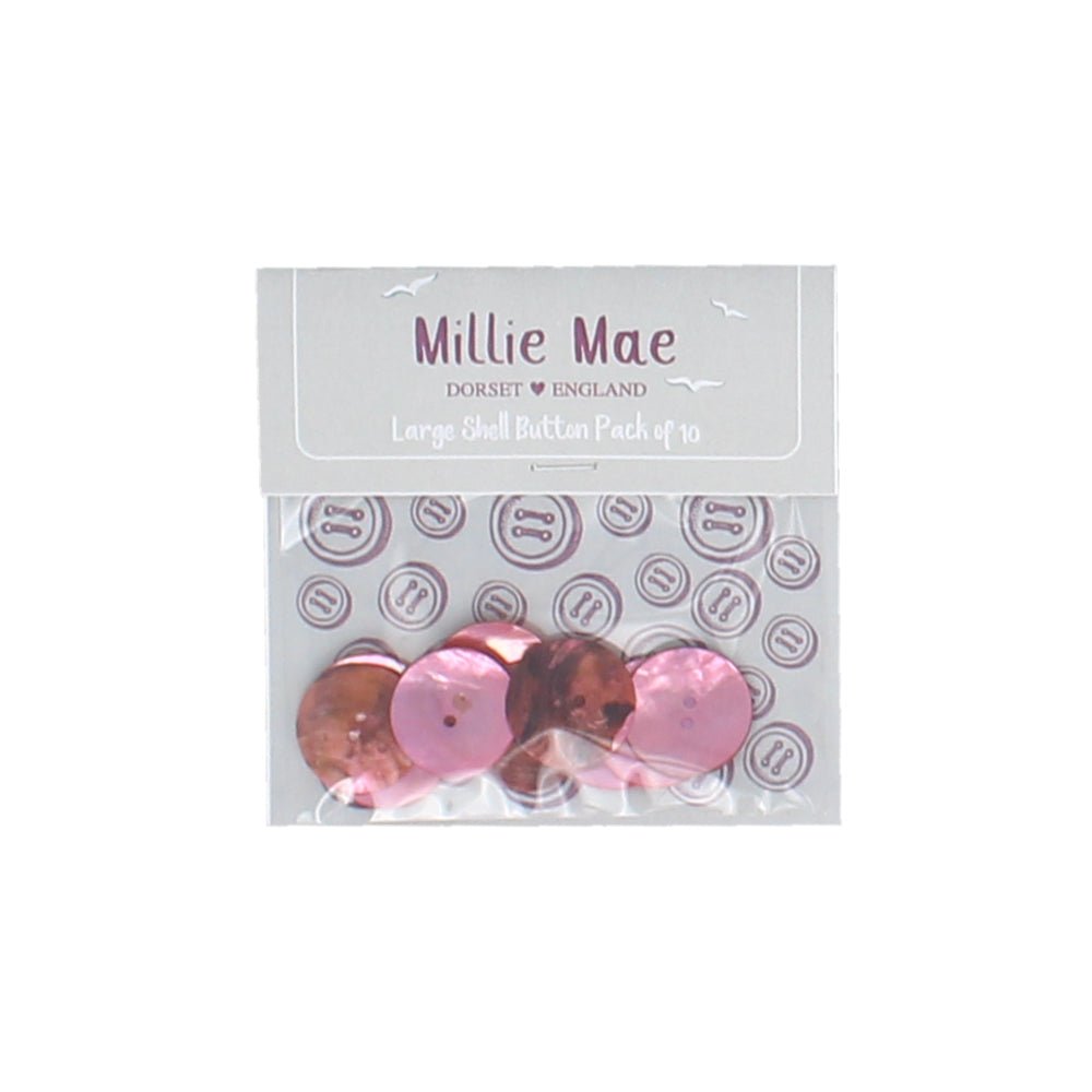 Large Shell Pink Button Pack of 10 - Forever England