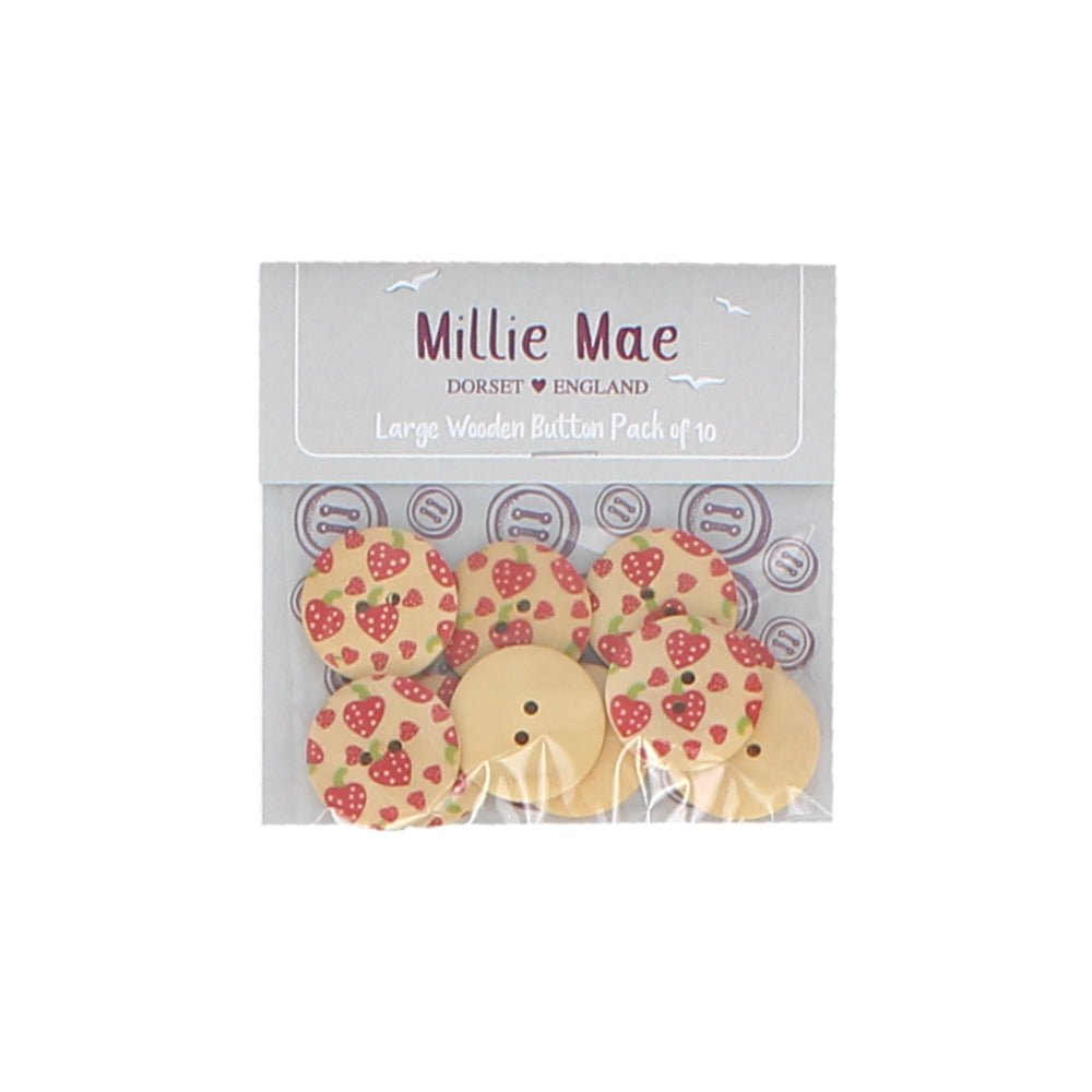 Large Strawberry Button Pack of 10 - Forever England
