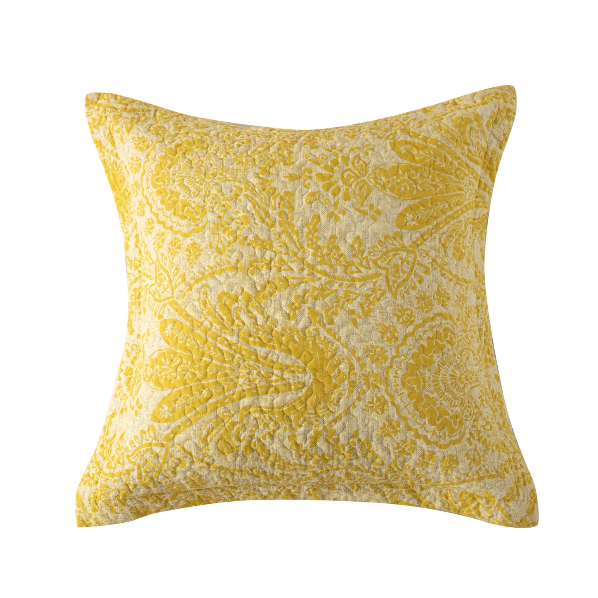 Libourne Damask Ochre Bedspread - Forever England