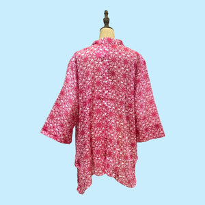Lydia Button Shirt- Pink- S/M (Small /Medium) - Forever England