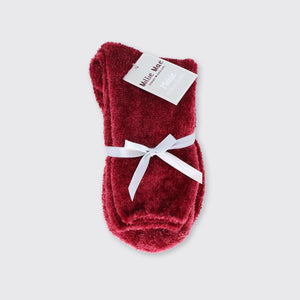 Maisie Ladies Velvet Sock - Red - Forever England