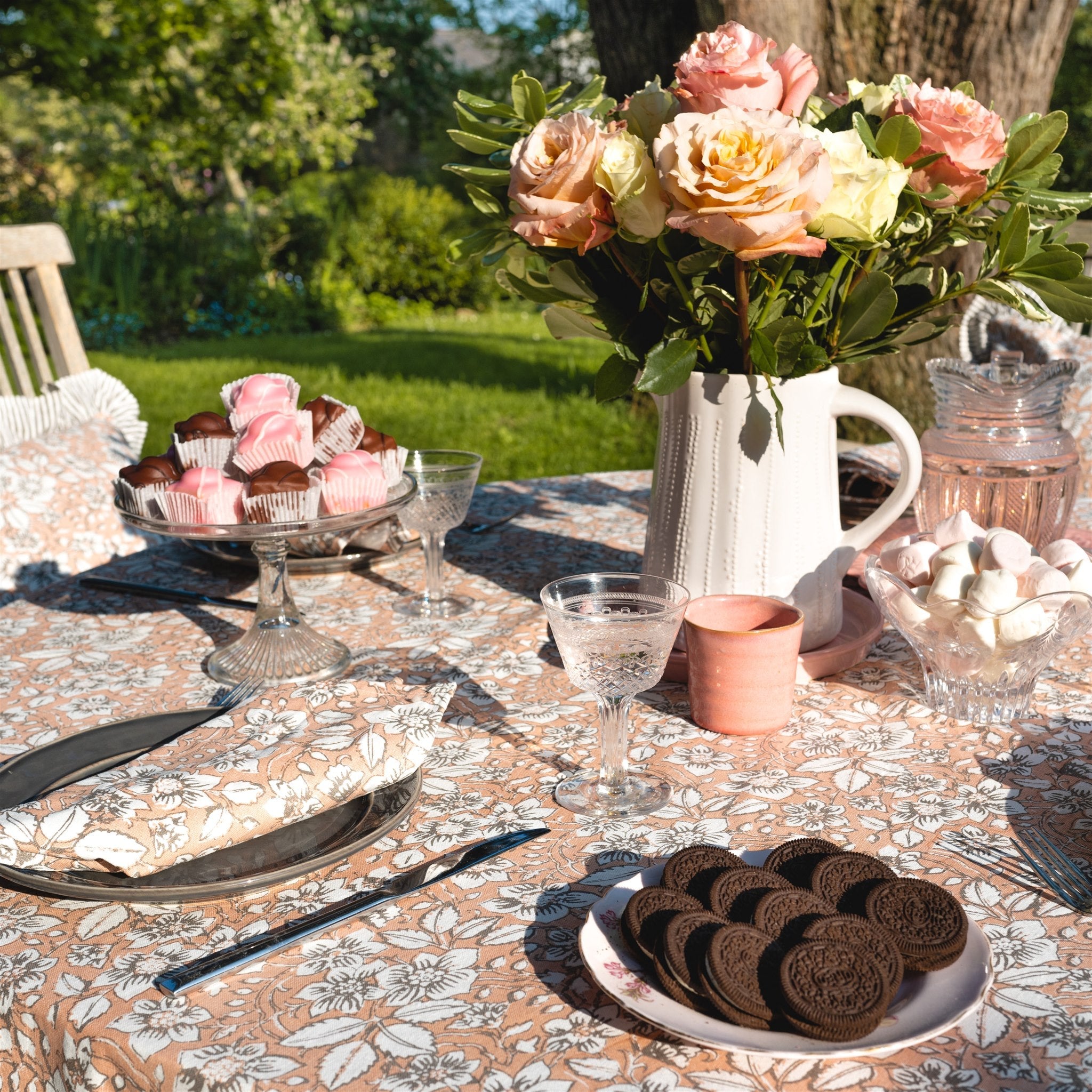 Marnhull Pink Tablecloth Range - Forever England