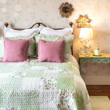 Load image into Gallery viewer, Matilda Green Patchwork Bedspread - Forever England